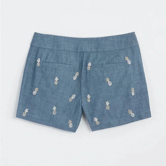 LOFT Pineapple Embroidered Riviera Shorts - Picture 2 of 8